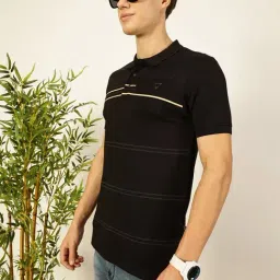 Thomas Scott Black Regular fit Stripes T-Shirts-picture-15