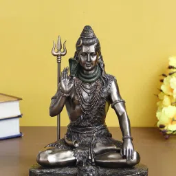 eCraftIndia Blessing Lord Shiva Cold Cast Bronze Resin Decorative Figurine image 1