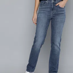 Levis Women 724 Straight Fit High-Rise Heavy Fade Stretchable Jeans-image-8