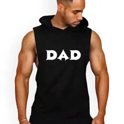 Fashnobic Men Trendy Dad Printed Hooded Neck Gym Vest-image-76