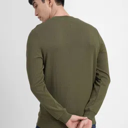Jack & Jones Men Olive Green Brand Logo Printed Sweatshirt image 4