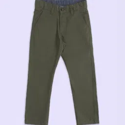 Pantaloons Junior Olive Cotton Regular Fit Trousers-picture-31