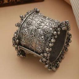 Aatmana German Silver Oxidized Silver Cuff Bracelet-picture-38