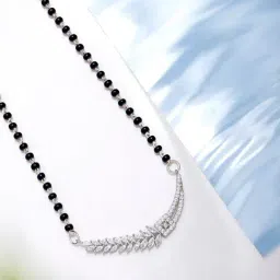 Zavya 92.5 Sterling Silver Floral Leaf Mangalsutra for Women-picture-31