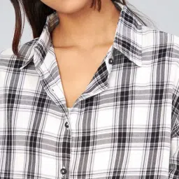 chimpaaanzee Chimpanzee White & Black Chequered Shirt image 5