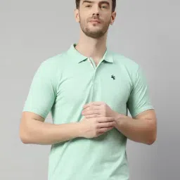 Cantabil Light Green Regular Fit Polo T-Shirt-image-2