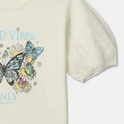 R&B Kids White Graphic Print Regular Fit Top image 3