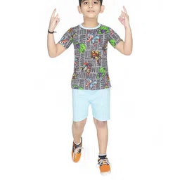 Smuktar garments Boys Printed T-shirt with Shorts-image-47
