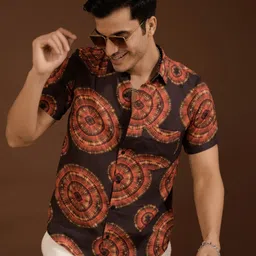 TANDUL Men Smart Slim Fit Geometric Printed Spread Collar Casual Shirt image 5