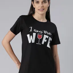 BRATMA Women Typography Printed T-shirt-image-12