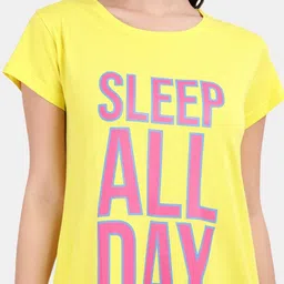 SNAPPY B Women Typography Printed Applique T-shirt image 4