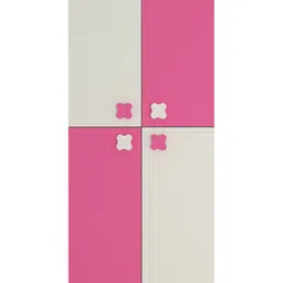 Adona Flora 2 Door Premium MDF Wardrobe With Floral Handles - Ivory Pink-image-17
