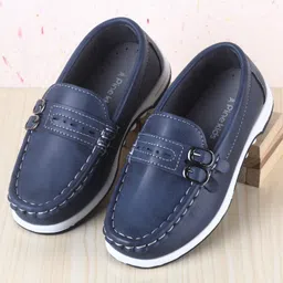 Pine Kids Slip On Formal Loafer Shoes - Navy Blue-image-21