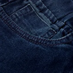 Pine Kids Denim Woven Washed Full Length Solid Colour Jeans - Navy Blue image 3