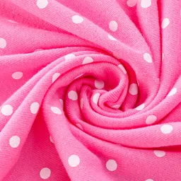 Babyhug Terry Knit Hooded Towel with Polka Dots Print L 76.2 x B 76.2 cm - Pink image 5