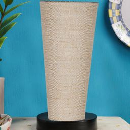Devansh Beige Jute Cylinder Table Lamps With Brown Round Wood Base-picture-47
