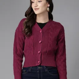 Cayman Women Cable Knit Woollen Cardigan-picture-22