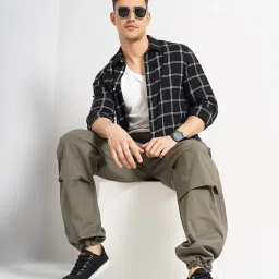 celio celio* Black Regular Fit Check Cotton Shirt image 5