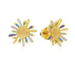 Malabar Gold and Diamonds Floral 22 kt Gold Earrings-picture-33