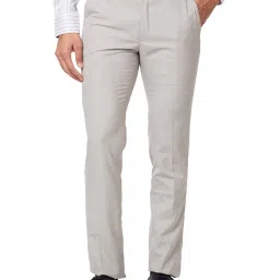Park Avenue Dark Fawn Super Slim Fit Flat Front Trousers image 1