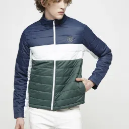 Produkt By Jack & Jones Blue Regular Fit Colour Block Quilted Jacket image 1