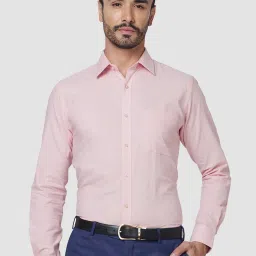 Raymond Red Slim Fit Self Design Shirt image 1