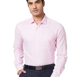Park Avenue Pink Slim Fit Self Design Shirt image 1