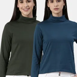 Kryptic Green & Teal Cotton Regular Fit T-Shirt (Pack Of 2) image 1