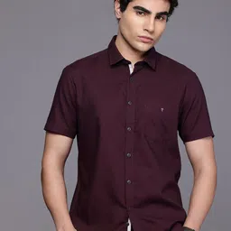 Louis Philippe Sport Pure Cotton Slim Fit Self Design Chevron Casual Shirt-picture-24