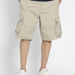 American Eagle Beige Cotton Regular Fit Cargo Shorts image 1