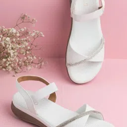 Inc.5 Women's White Ankle Strap Wedges image 1