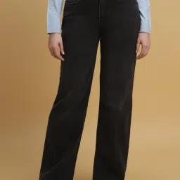 Forever 21 Black Cotton Mid Rise Jeans image 1