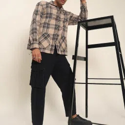 Bene Kleed Beige Checks Shirts image 1