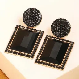 Sohi Gold Plated Designer Stone Party Drop Earrings image 1