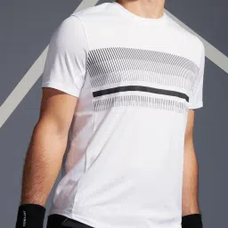 Artengo by Decathlon Snow White Slim Fit Printed Sports T-Shirt image 1