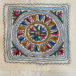 Swadeh Floral Multicolor Wool Square Rugs image 1