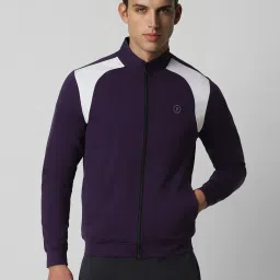 Van Heusen Purple Regular Fit Printed Jacket image 1