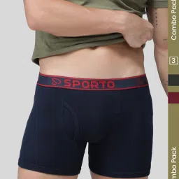 Sporto Multi Cotton Regular fit Solid Trunk (Pack of 3) image 1