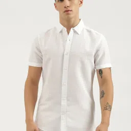 United Colors of Benetton White Slim fit Solid Shirts image 1