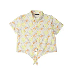 Allen Solly Junior White Floral Print Full Sleeves Shirt image 1