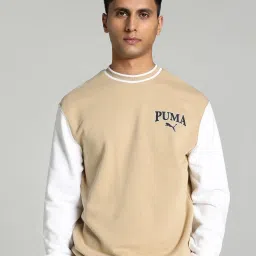 Puma SQUAD Beige Cotton Regular Fit Colour Block Sweatshirt image 1