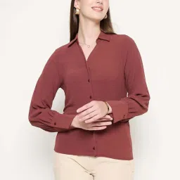MADAME Brown Plain Shirt image 1