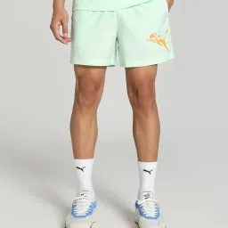 Puma Green Regular Fit Logo Printed Sports Shorts image 1