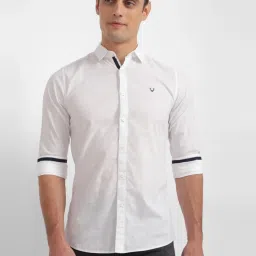 Allen Solly White Cotton Slim Fit Texture Shirt image 1