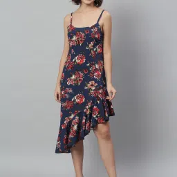 KASSUALLY Navy Floral Print High-low Dress image 1