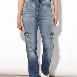 Only Blue Cotton Solid Jeans image 1