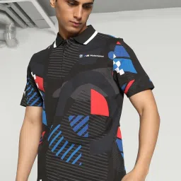 Puma BMW M Motorsport Black Cotton Regular Fit Printed Sports Polos image 1