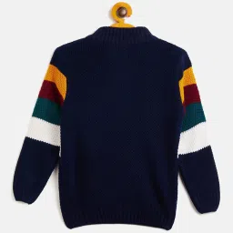 Duke Kids Multicolor Striped Full Sleeves Sweater image 2