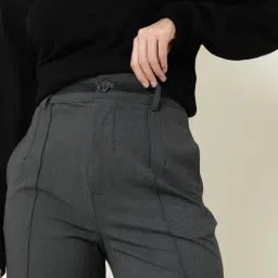 RAREISM Grey Regular Fit Solid Trousers image 5