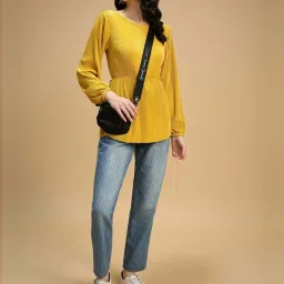 Forever 21 Yellow Pleated Top image 5